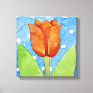 Lienzo Fondo blanco azul 2013 del punto del tulipán