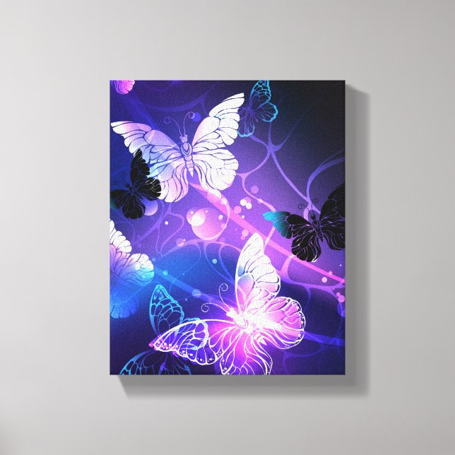Lienzo Fondo con mariposas nocturnas (Anverso)
