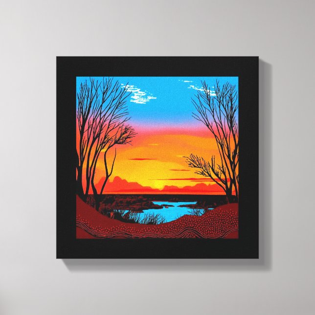 Lienzo Fondo de desierto abstracto #2 (Anverso)