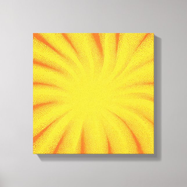 Lienzo Fondo de explosión de sol amarillo - Textura vinta (Anverso)