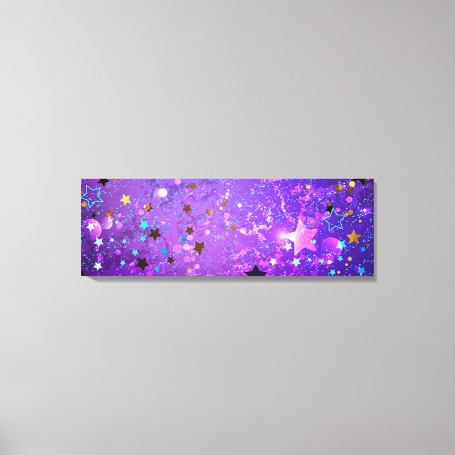 Lienzo Fondo de Relieve metalizado púrpura con estrellas (Anverso)