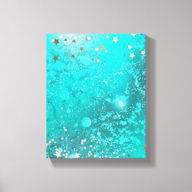 Lienzo Fondo de Relieve metalizado turquesa de mimbre (Anverso)