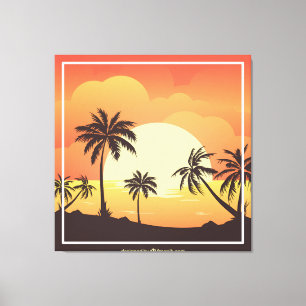 Lienzo Fondo de verano con palmeras-32134