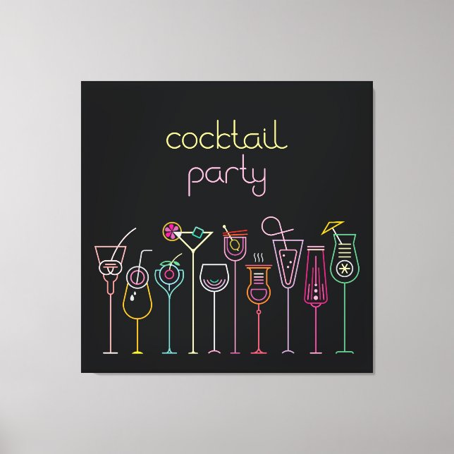 Lienzo Fondo del Fiesta de cócteles (Anverso)