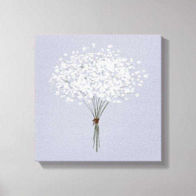 Lienzo Fondo gris plateado Bouquet floral simple (Anverso)