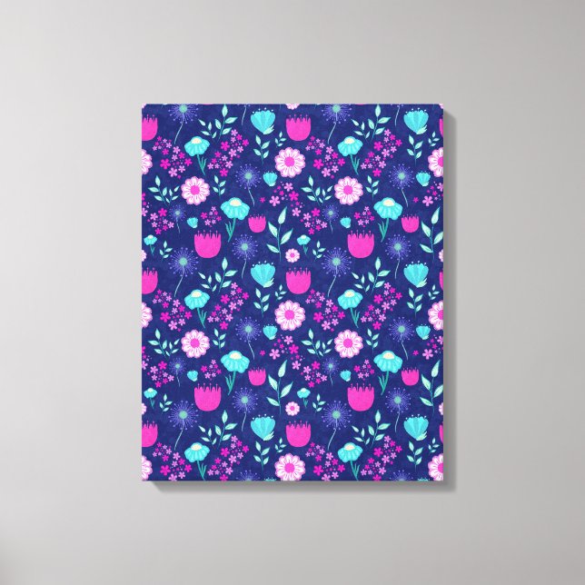 Lienzo Fondo lindo con patrón floral (Anverso)