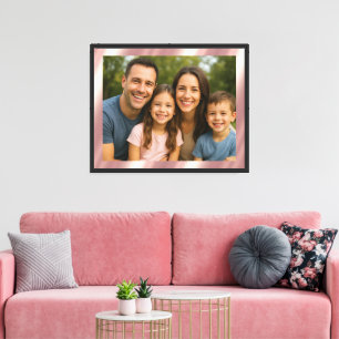Lienzo Fondo personalizado de oro rosa en blanco para tu 