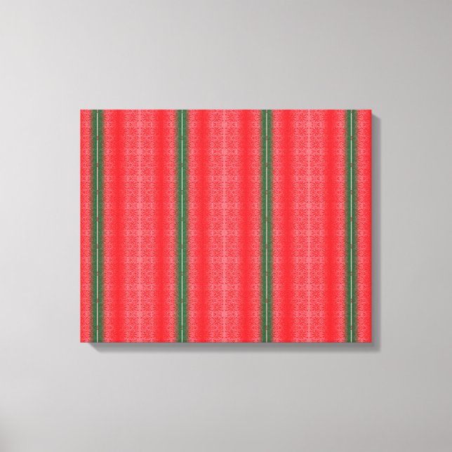 Lienzo fondo rayado rojo y verde (Anverso)