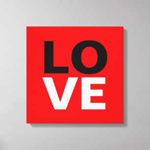 Lienzo Fondo Rojo Único Amor Romance