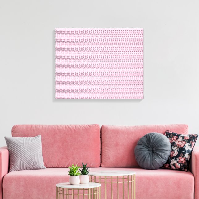 Lienzo fondo rosa y blanco con líneas onduladas (Insitu (Sala de estar))
