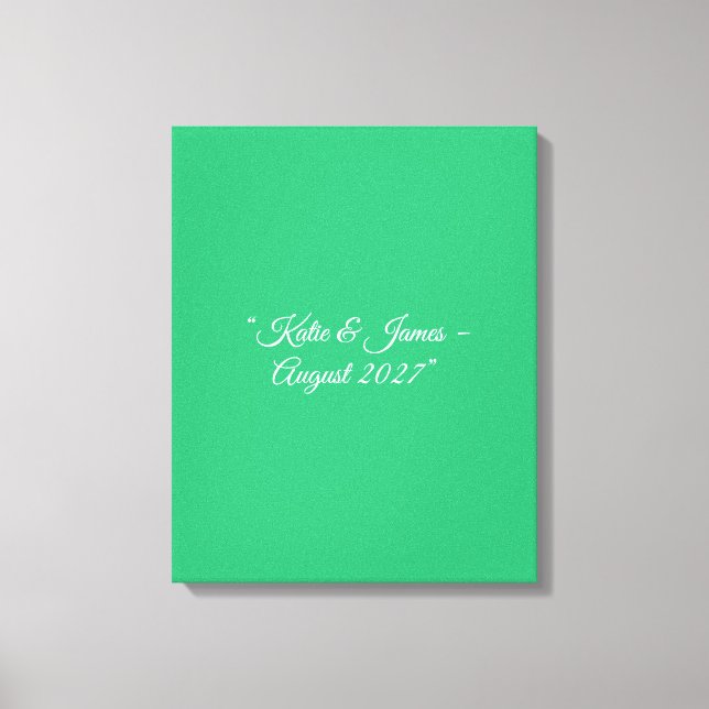 Lienzo Fondo Verde Menta Plano – Diseño de Boda (Anverso)