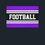 Lienzo FOOTBALL Bandas de Carreras blanco Púrpura Negrita<br><div class="desc">Este diseño deportivo presenta texto atlético atlético atlético de FOOTBALL dentro de bandas anchas de carreras blancas contra fondo violeta brillante.</div>