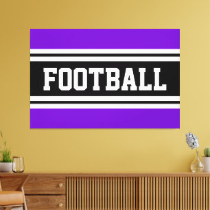 Lienzo FOOTBALL Bandas de Carreras blanco Púrpura Negrita