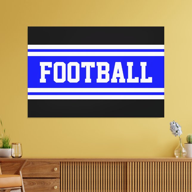 Lienzo FOOTBALL Brillante Azul Blanco Carreras franjas (Insitu (Sala de estar))