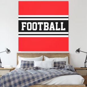 Lienzo FOOTBALL Brillante Red Black White Carreras