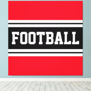 Lienzo FOOTBALL Brillante Red Black White Carreras