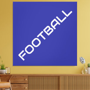 Lienzo FOOTBALL Divertido Sleek White Slant Textos Sobre 