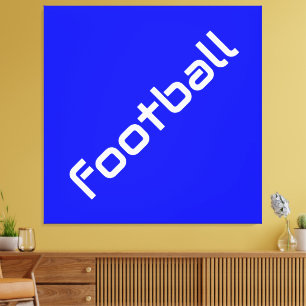 Lienzo FOOTBALL Divertido Texto Blanco Moderno En Azul Vi