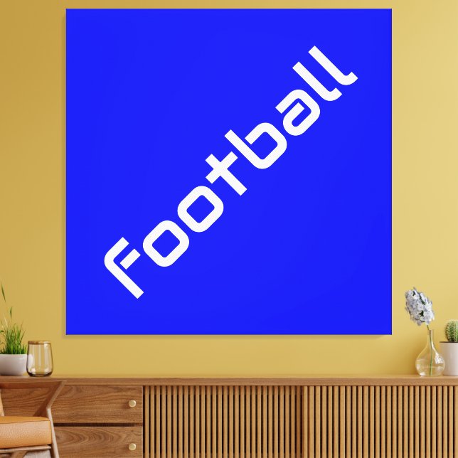 Lienzo FOOTBALL Divertido Texto Blanco Moderno En Azul Vi (Insitu (Sala de estar))