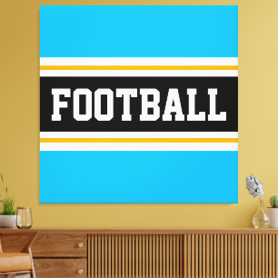 Lienzo FOOTBALL Fun Sky Blue Black Yellow Strikes