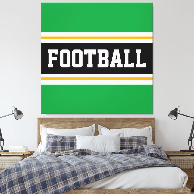 Lienzo FOOTBALL Green Black Yellow Sports (Insitu(Dormitorio))