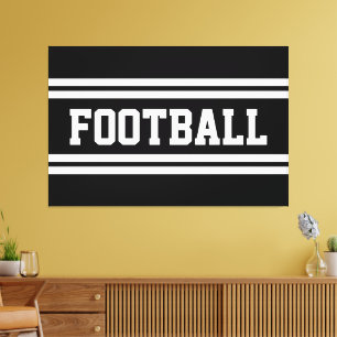 Lienzo FOOTBALL Negrita Sporty Black Carreras Stripes