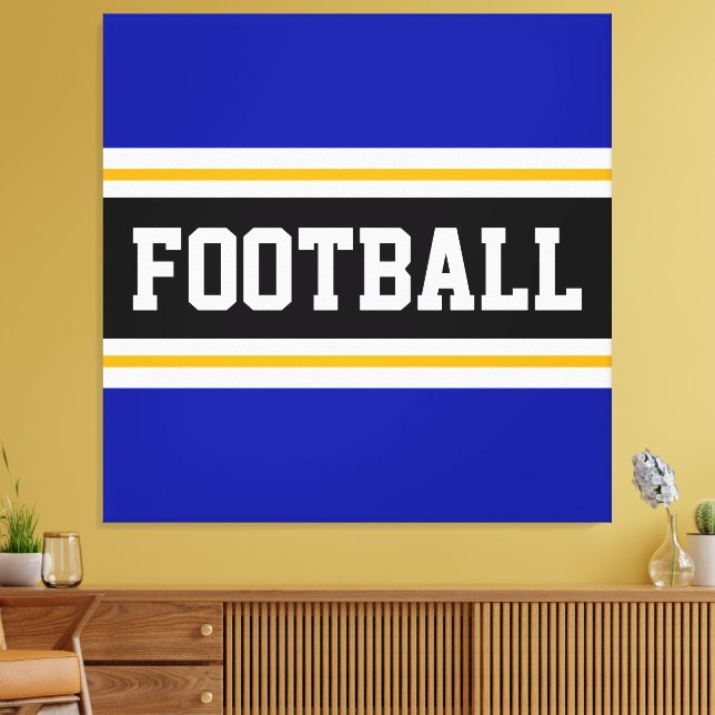 Lienzo FOOTBALL Vivids Blue Black Yellow Stripes (Insitu (Sala de estar))