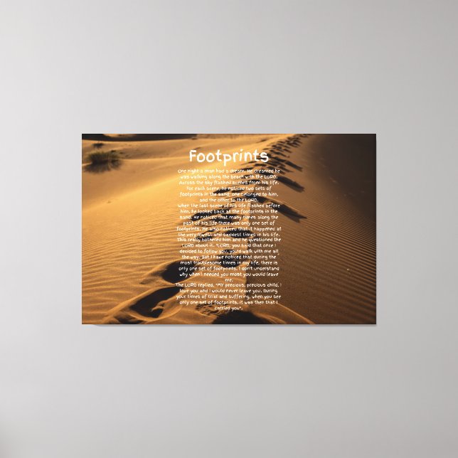 Lienzo Footprint Prayer Faith Based Canvas Art (Anverso)