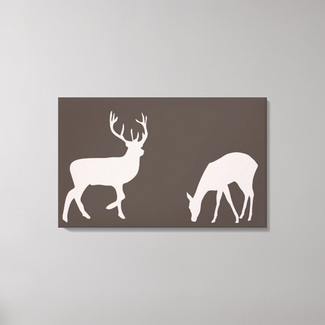 Lienzo forestal Doe and Buck Deer Couple (Anverso)
