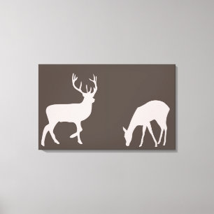 Lienzo forestal Doe and Buck Deer Couple