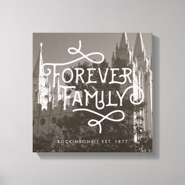 Lienzo Forever Family LDS Temple Personalizado Wall Art (Anverso)