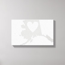 Forma de estado de Alaska con corazón