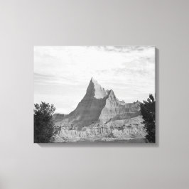 Lienzo Formación de jaranjas en blanco y negro en Badland