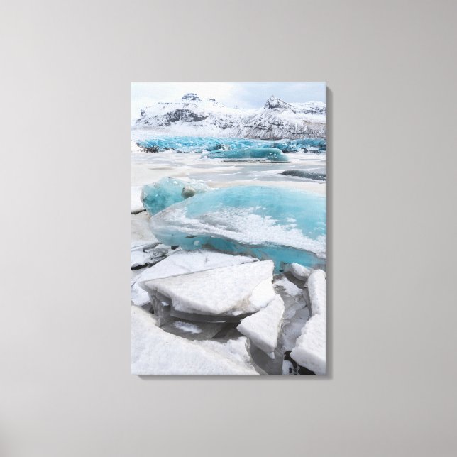 Lienzo Formaciones de hielo glacial en invierno (Anverso)