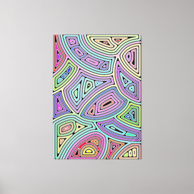 Lienzo formas abstractas asimétricas del arco iris 2 (Anverso)