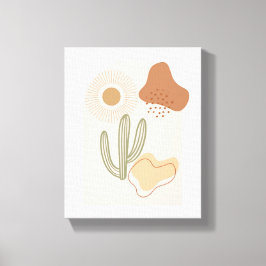 Lienzo Formas Boho Abstractas Cactus de Sol Terracota Bei