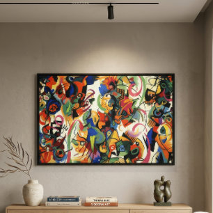 Lienzo Formas coloridas abstractas contemporáneas moderna