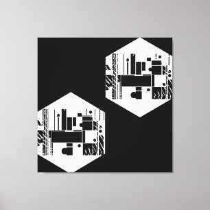 Lienzo Formas de Hexágono Abstracto