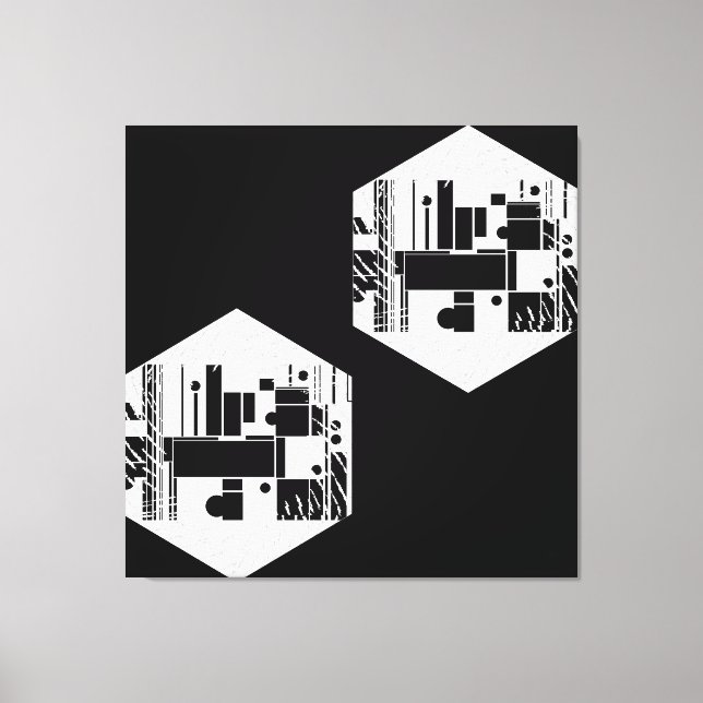 Lienzo Formas de Hexágono Abstracto (Anverso)