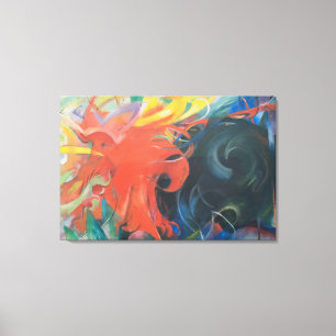 Lienzo Formas de lucha (1914) de Franz Marc