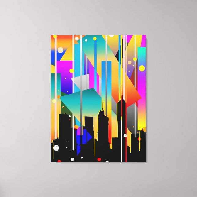 Lienzo Formas geométricas abstractas de Nueva York modern (Anverso)