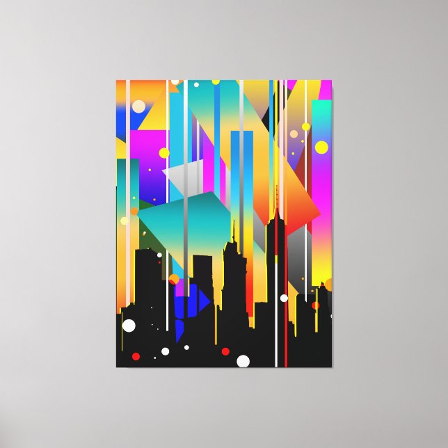 Lienzo Formas geométricas abstractas de Nueva York modern (Anverso)
