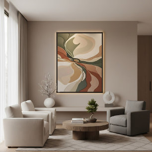 Lienzo Formas orgánicas fluidas abstractas tonos terrosos
