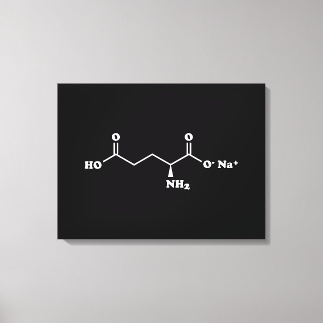 Lienzo Fórmula química de la Molécula de glutamato monosó (Anverso)