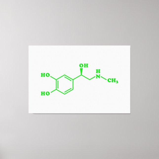 Lienzo Fórmula Química Molecular Adrenalina (Anverso)
