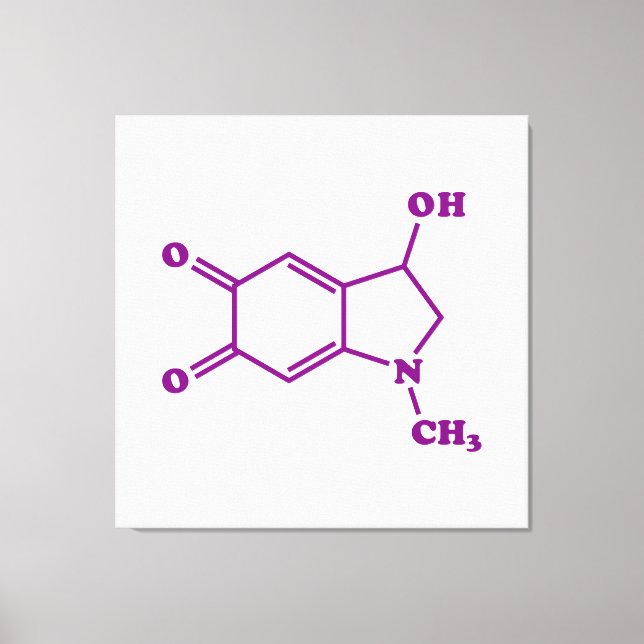 Lienzo Fórmula química molecular de Adrenocromo (Anverso)