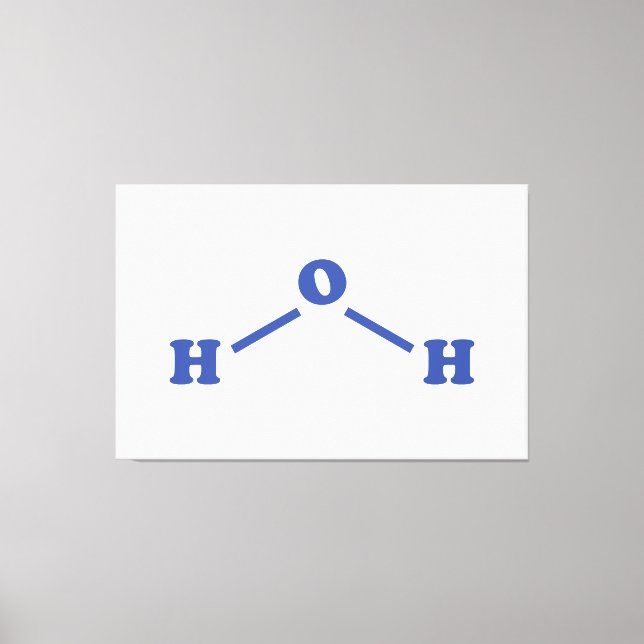 Lienzo Fórmula química molecular de agua (Anverso)