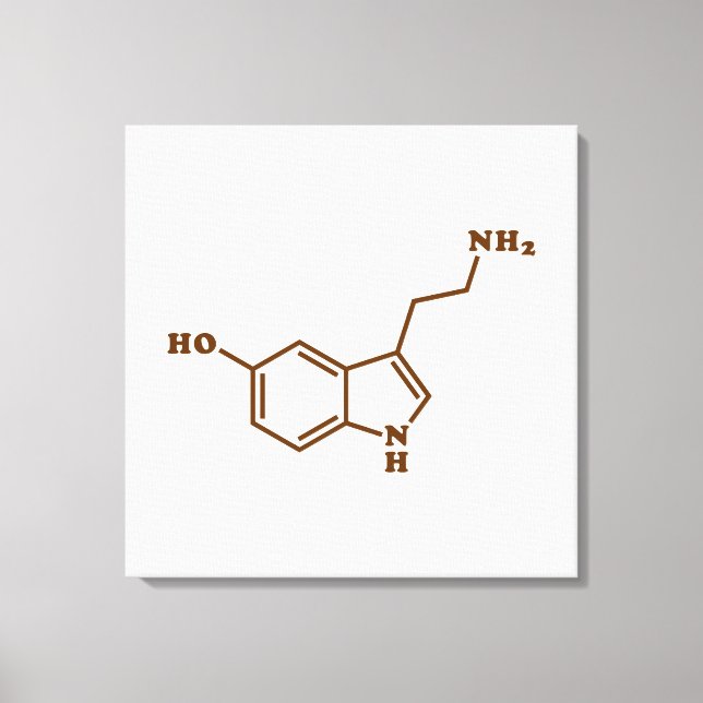 Lienzo Fórmula química molecular de serotonina (Anverso)