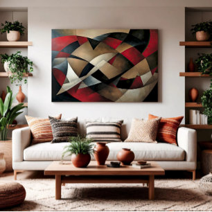 Lienzo Formularios de abstracción contemporáneos en el di