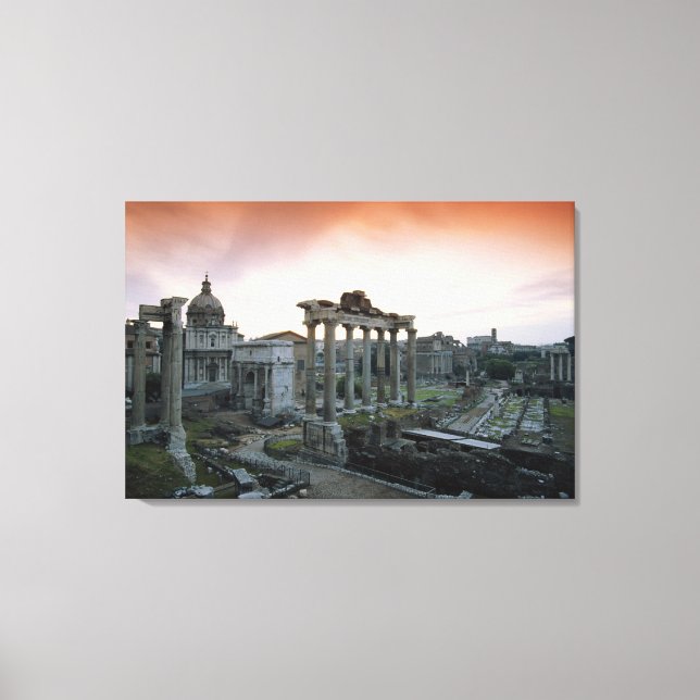 Lienzo Foro romano al amanecer (Anverso)